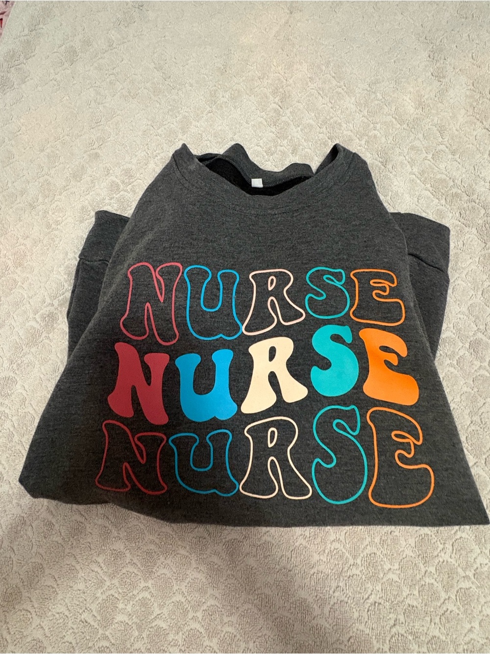 Nurse Graphic Crewneck Sweatshirt - Dark Gray